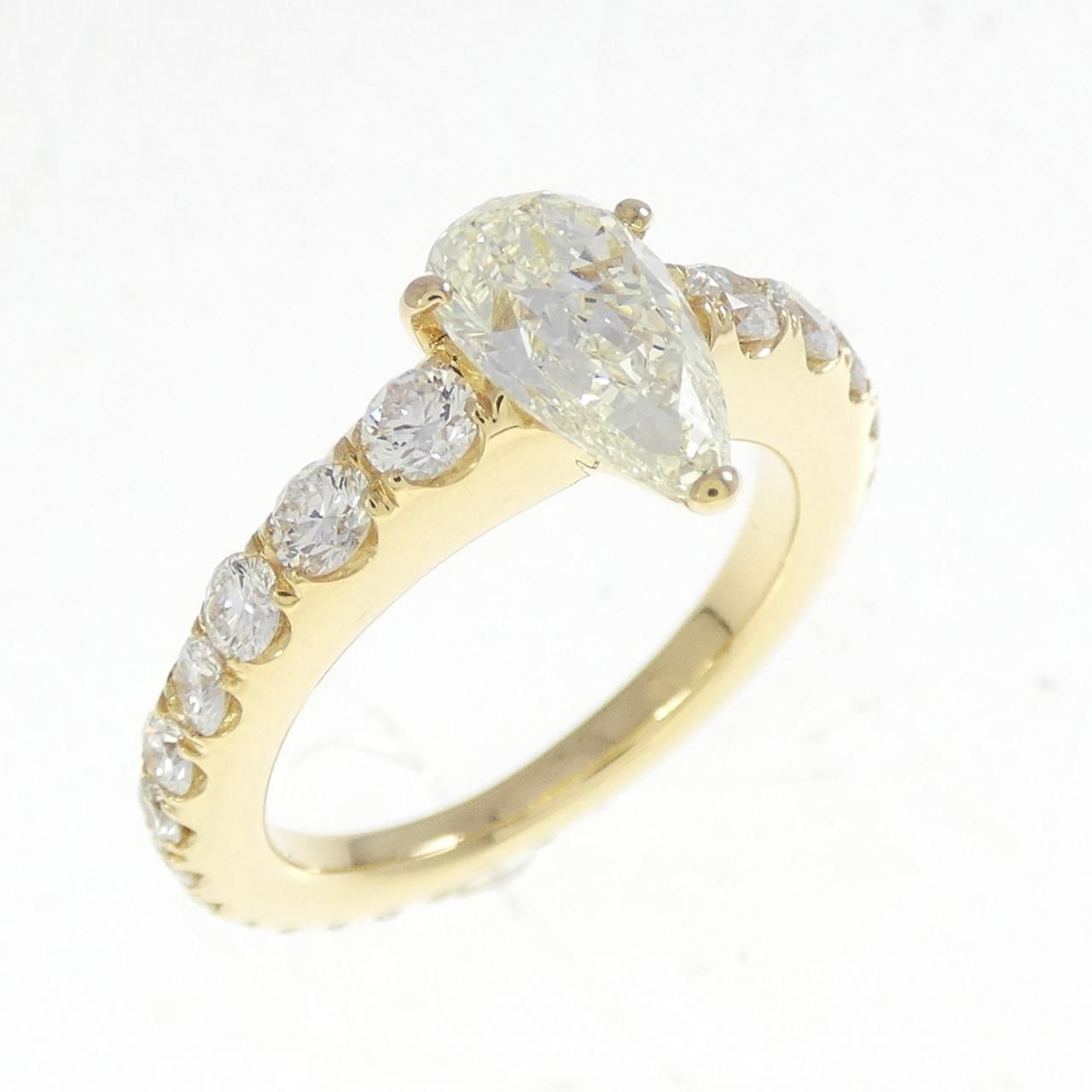 K 18 YG ダイヤモンド リング 1 054 CT L VS 2 ペアシェイプ