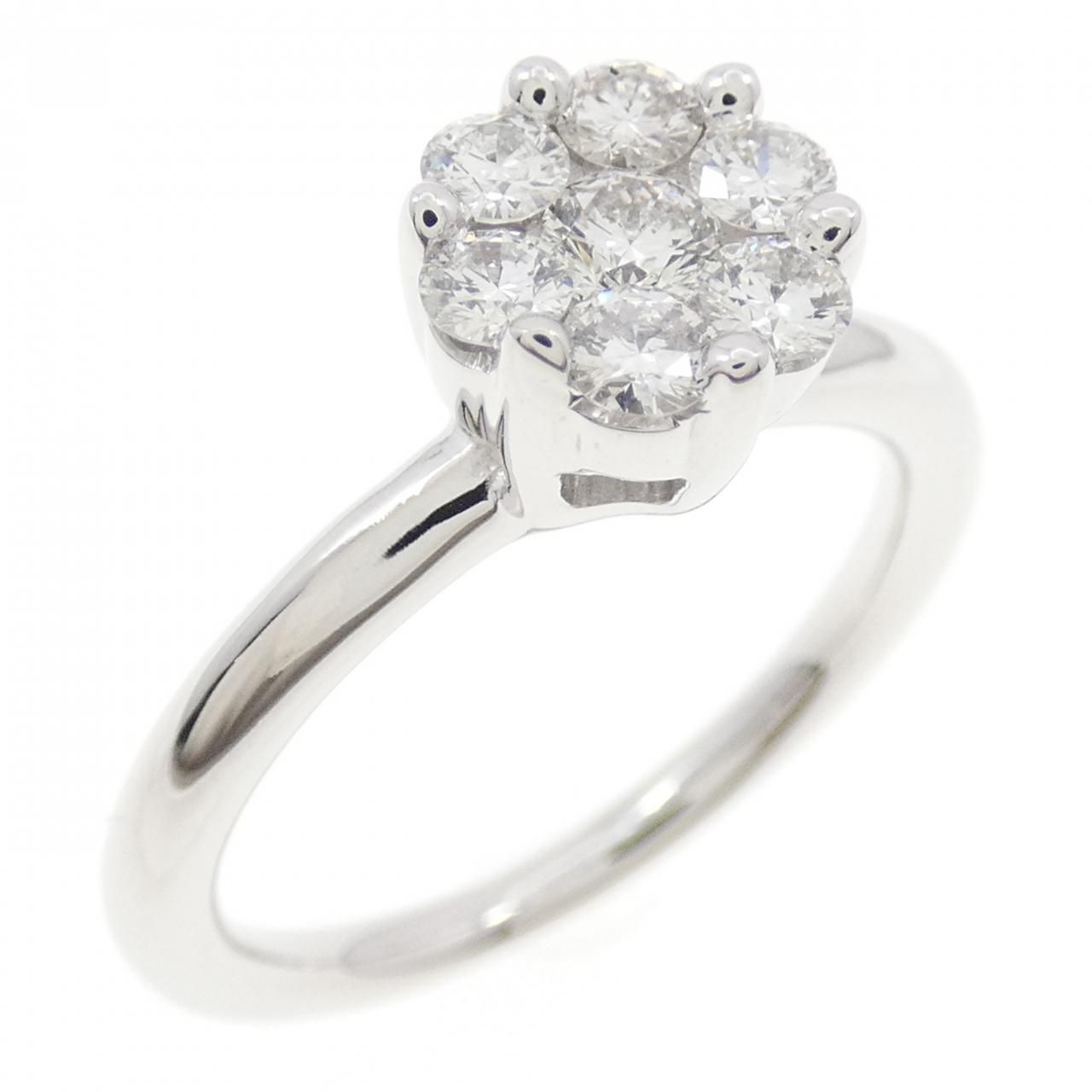 750 WG フラワー ダイヤモンド リング 0 50 CT