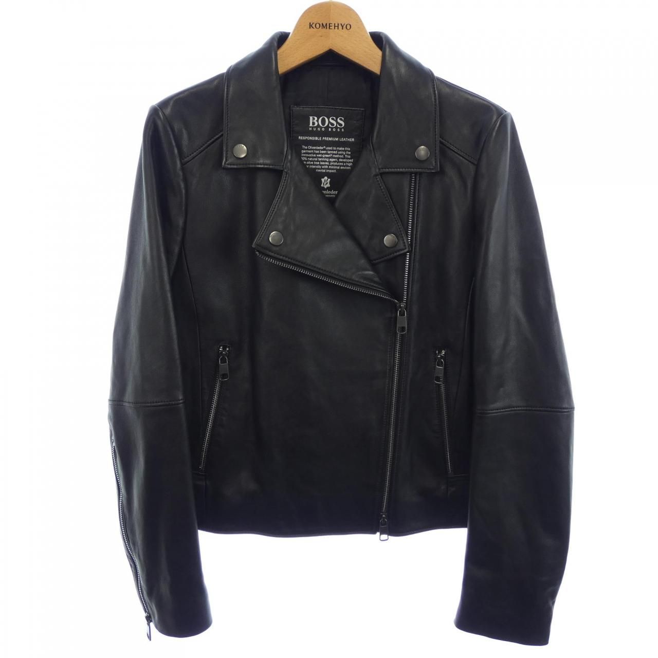 【HUGO BOSS】 ヒューゴボス 牛革ライダージャケット ヒューゴボス HUGO BOSS レザーライダースジャケット - メルカリ