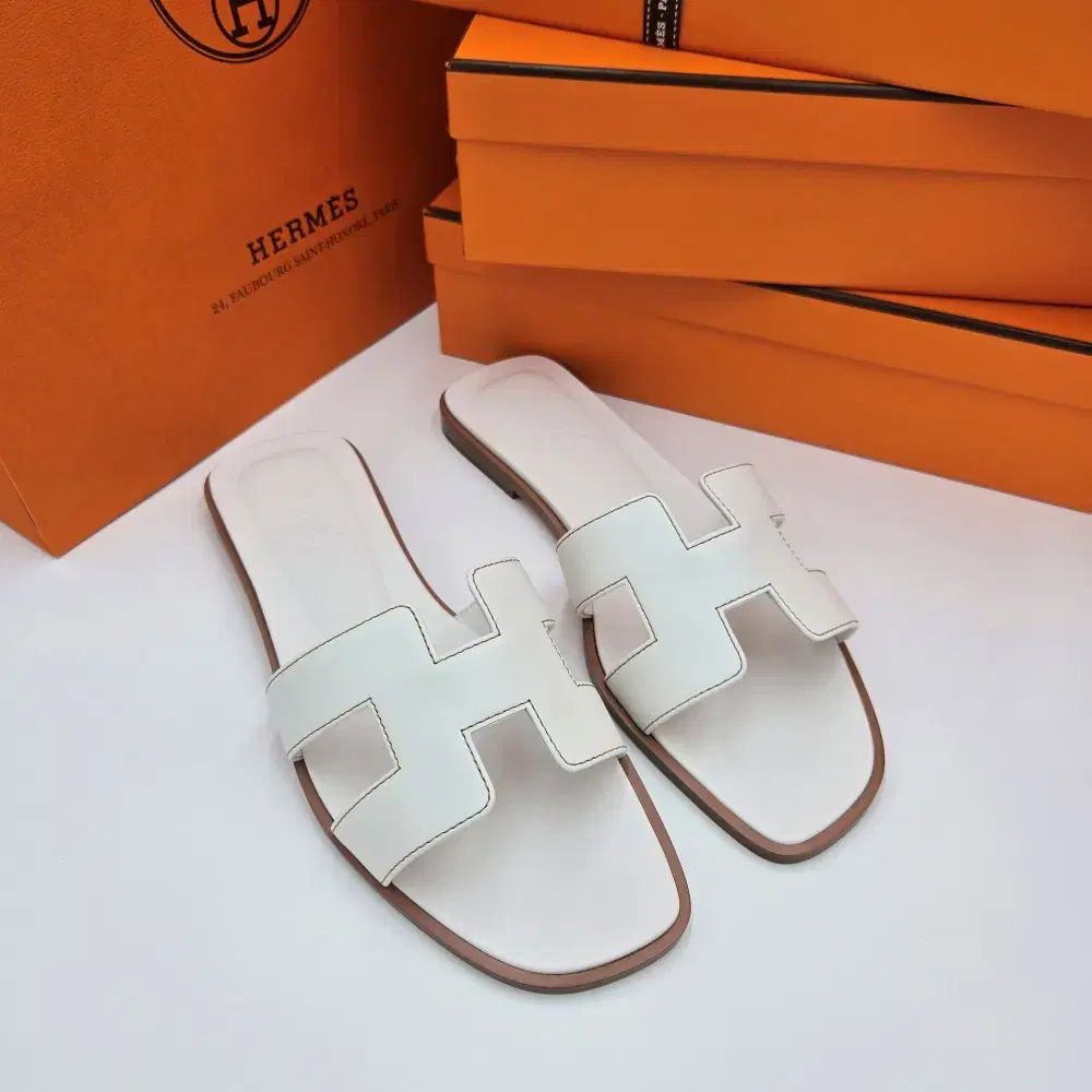 エルメス オラン サンダル レディース スリッパ 白 EU 38