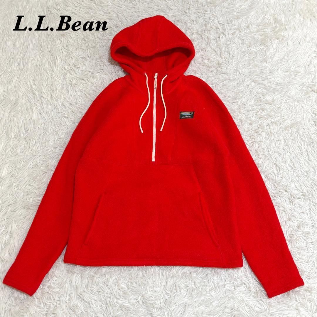 L.L.Bean ハーフジップ フリースパーカー レッド