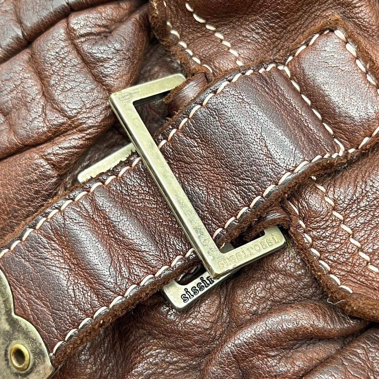 良品】 sissirossi Y2K 2way mulch pocket brown leather belt 