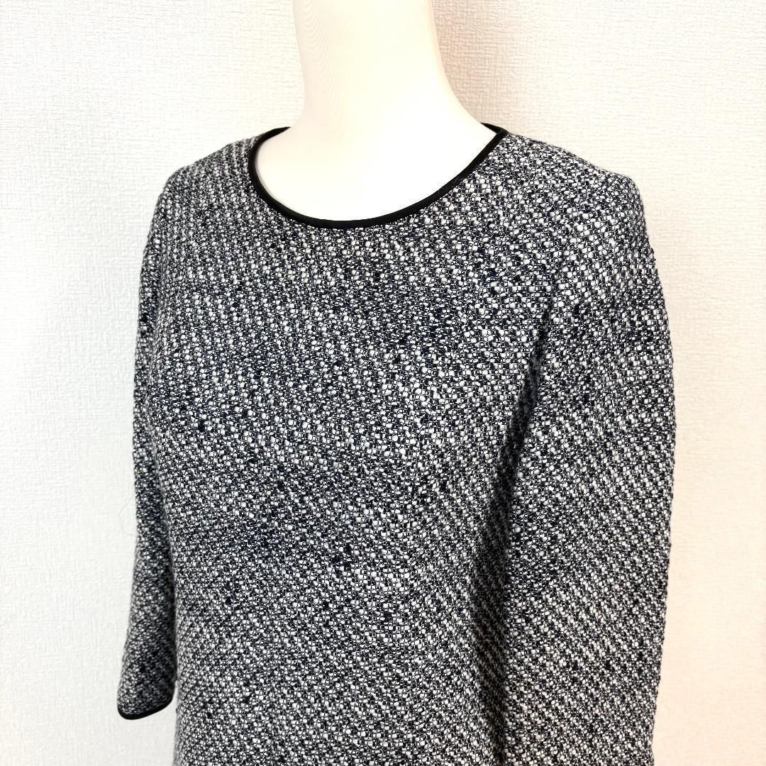 長袖ツイードワンピース