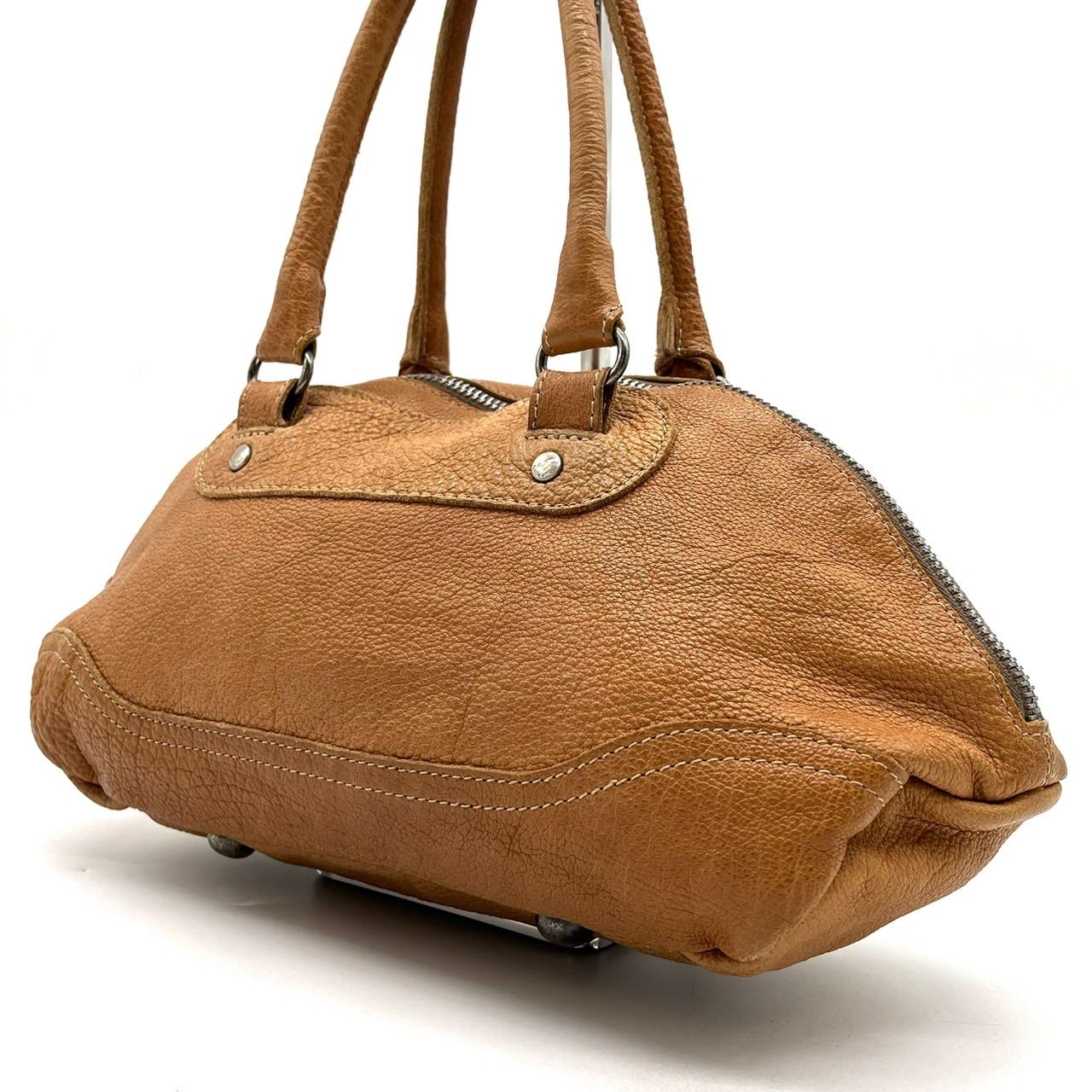 sisirossi Y 2 K brown leather dram design totebag unisex シシロッシ トートバッグ