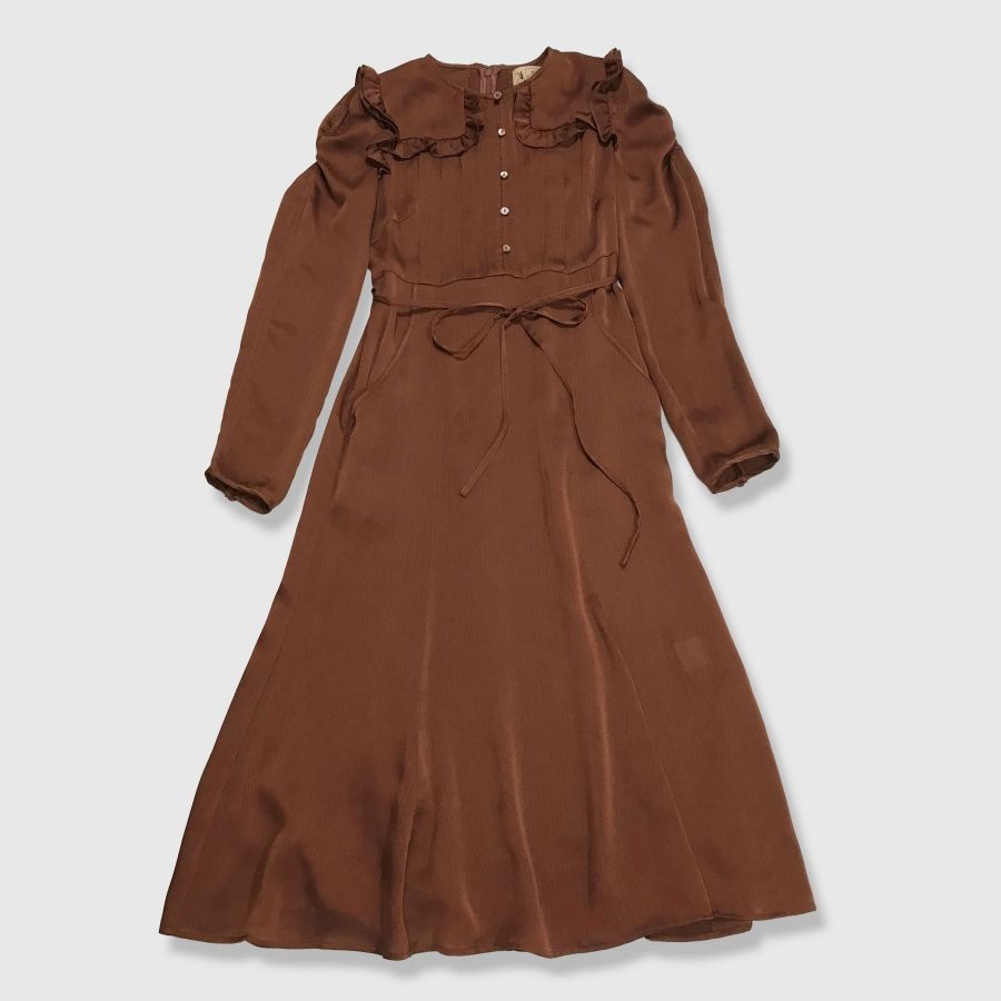 me-me couture ミーアンドミークチュール 楊柳サテンレディワンピース