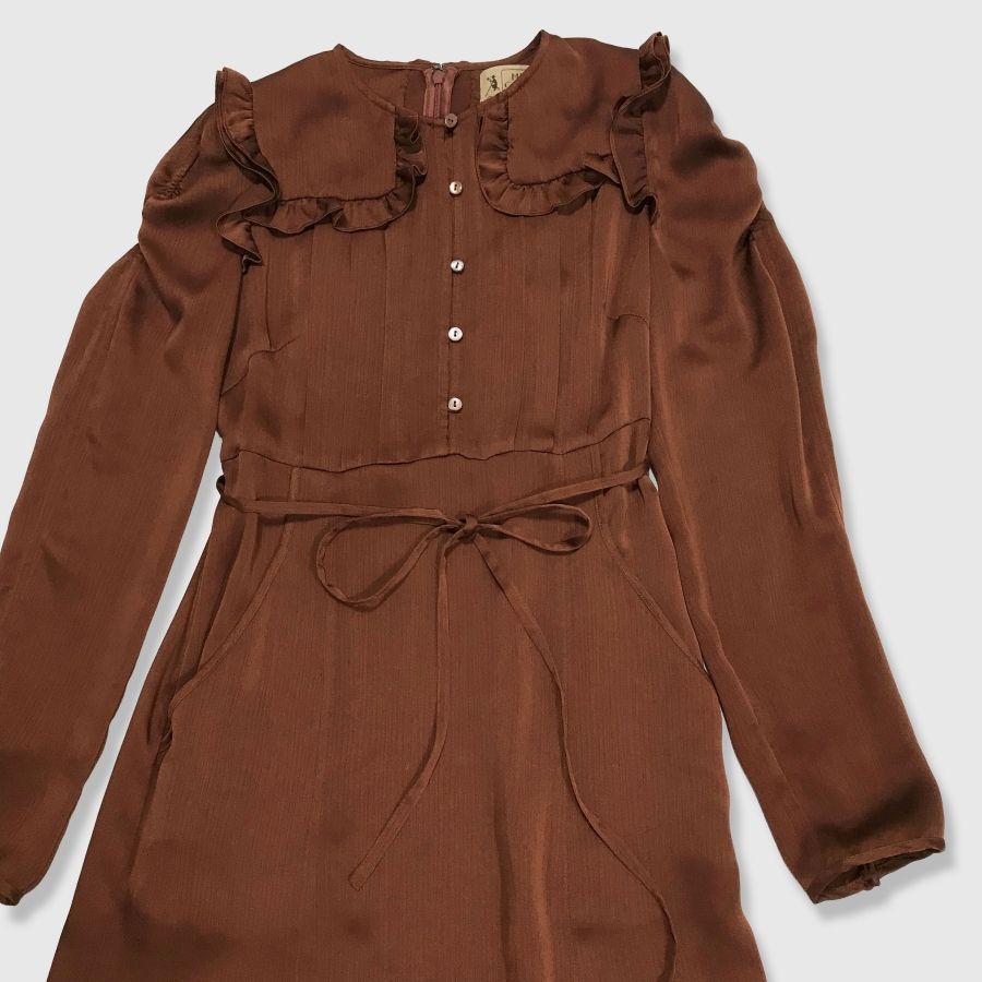 me couture ミーアンドミークチュール 楊柳サテンレディワンピース