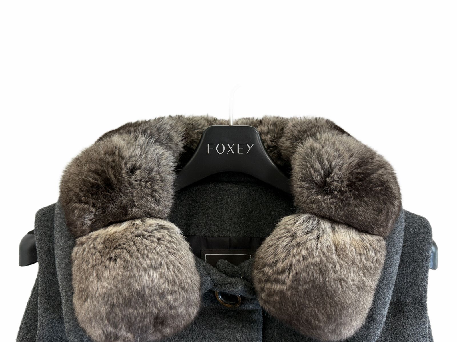 美品FOXEY/フォクシー 35142 チンチラファー付ベスト スフレグレー 38