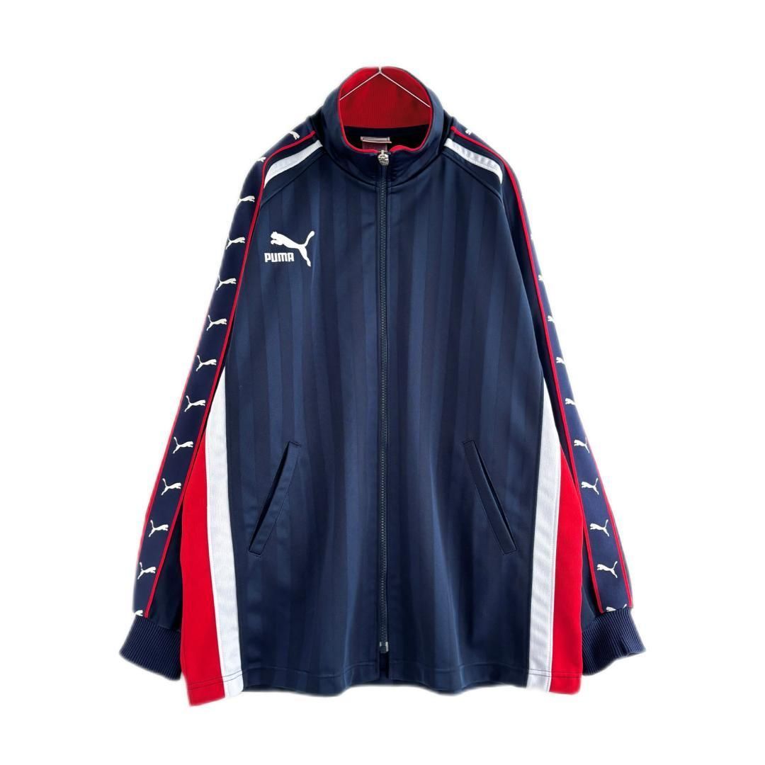 90s PUMA トラックジャケット 刺繍ロゴ ストライプ 切替 ヒット