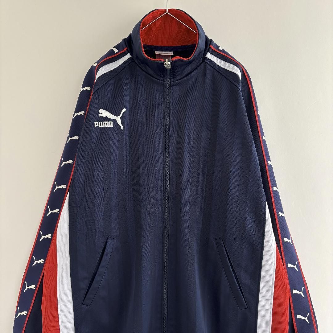 90s PUMA トラックジャケット 刺繍ロゴ ストライプ 切替 ヒット