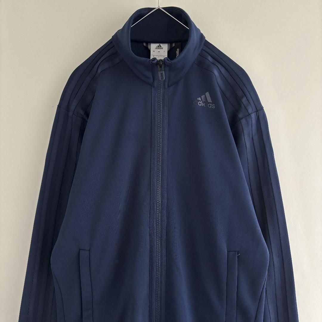 adidas トラックジャケット ジャージ ワンポイント オールネイビー