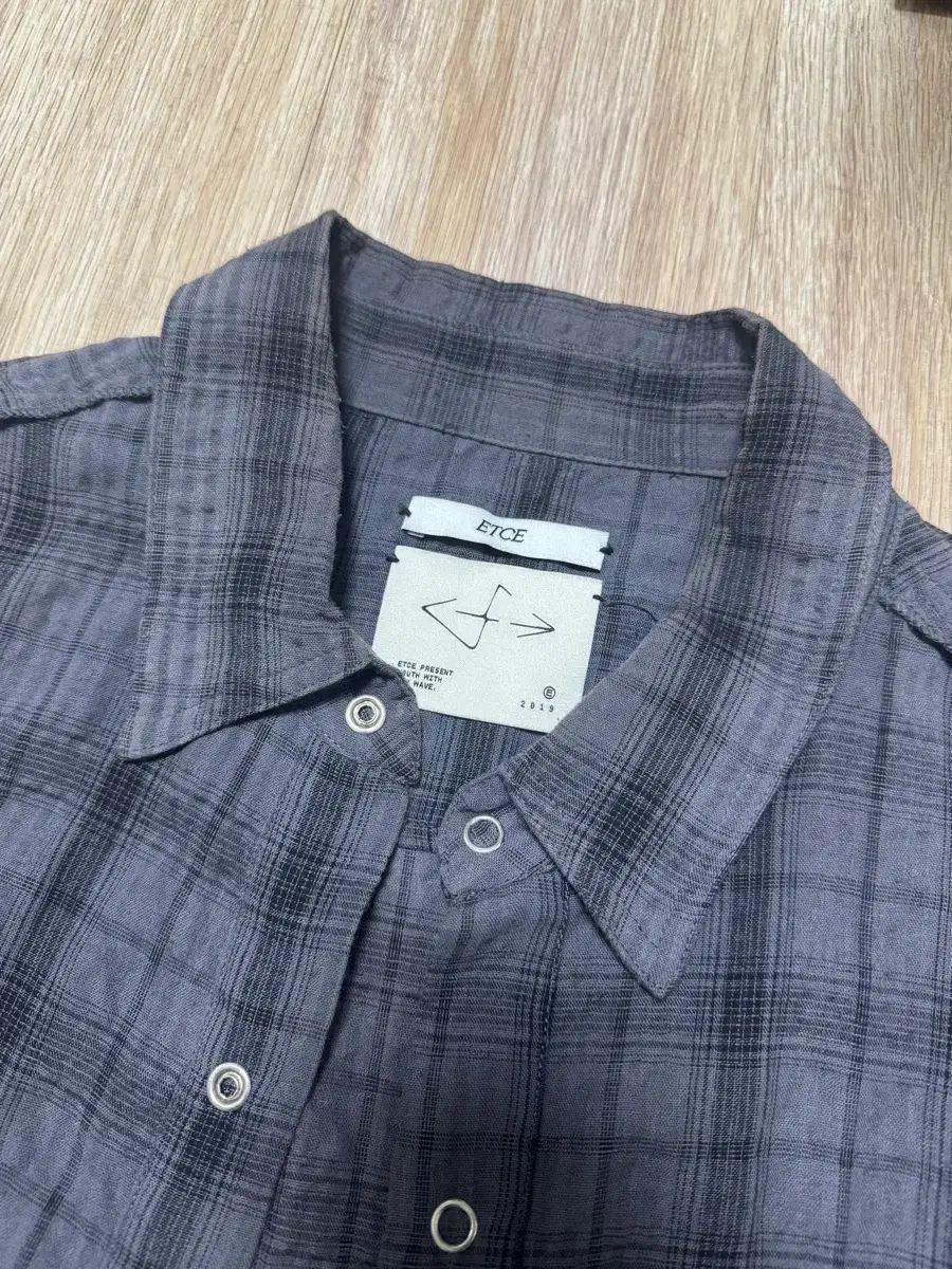 L ETCE チェック カットソー オーバダイド チャコール