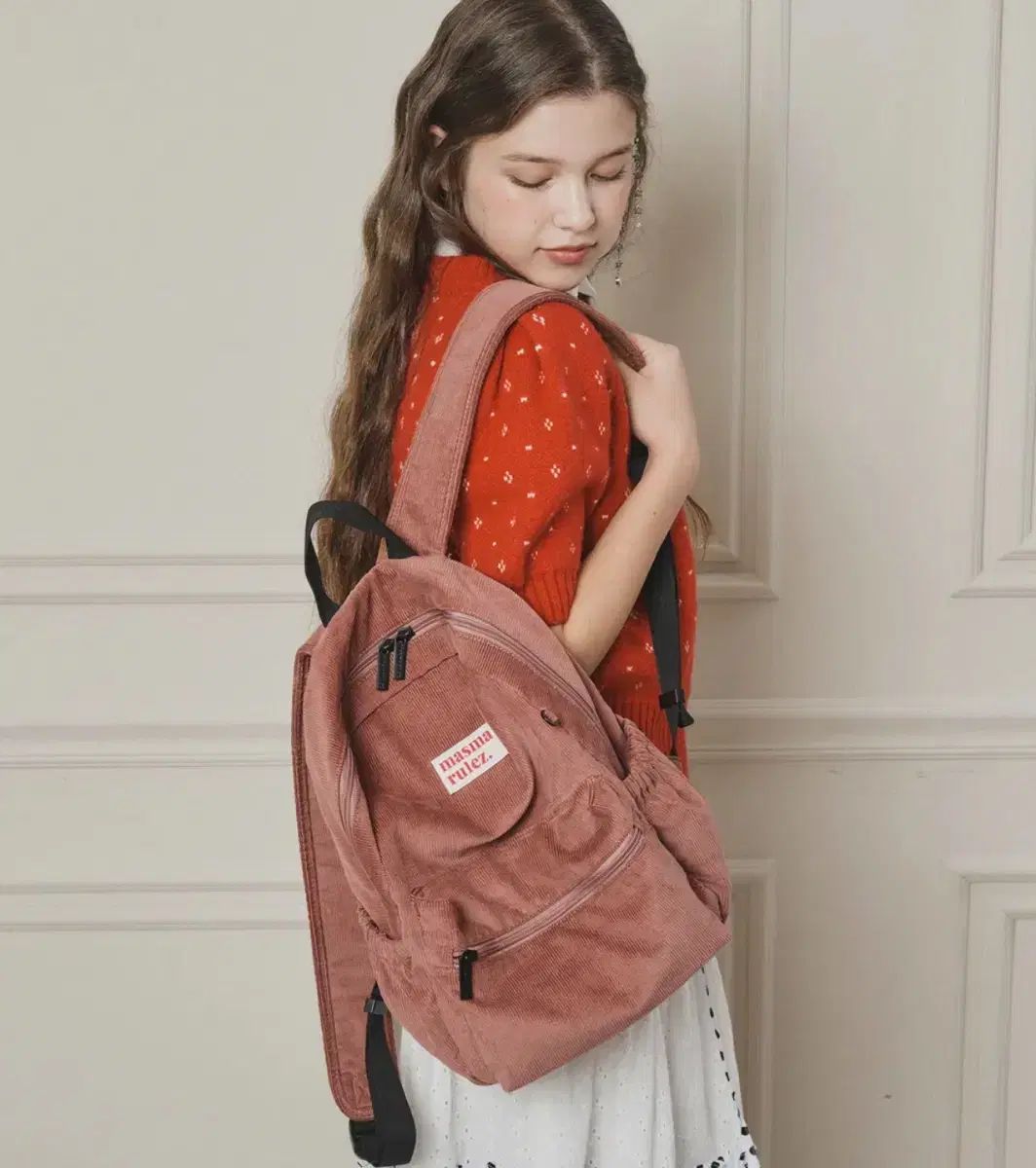 マスマルーズ コーデュロイ バックパック ピンク