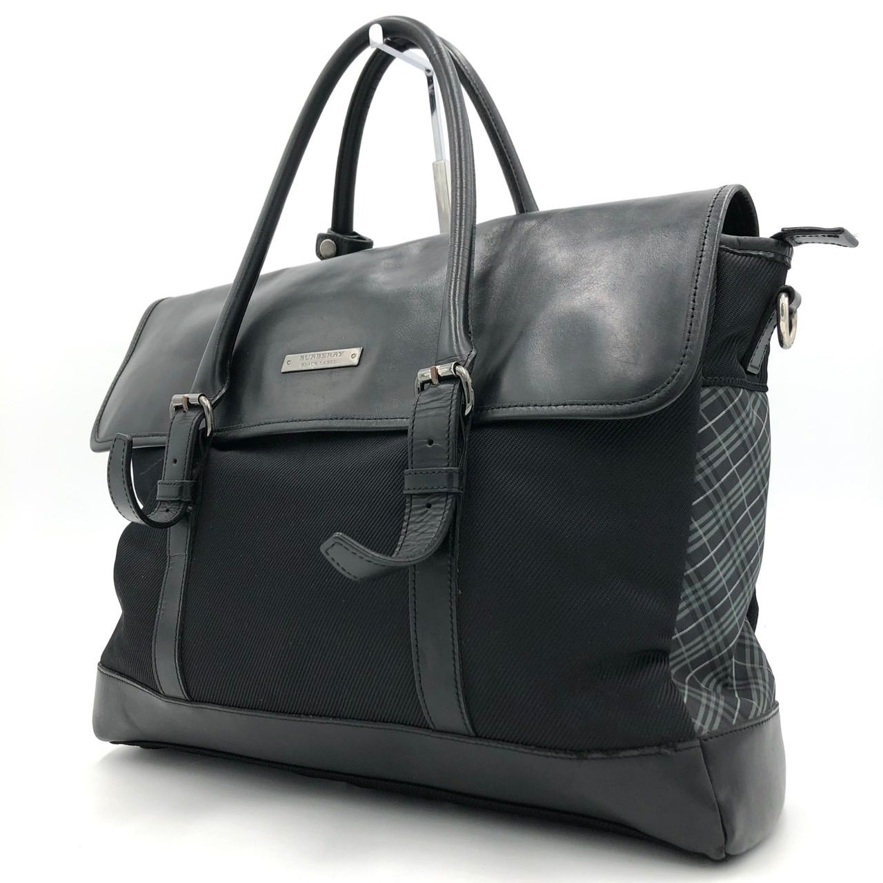 バーバリーブラックレーベル ビジネスバッグ トートバック 黒 レザー