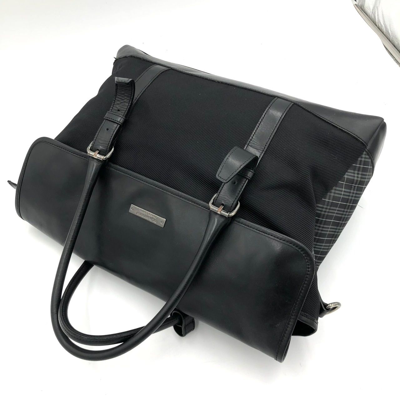 バーバリーブラックレーベル ビジネスバッグ トートバック 黒 レザー