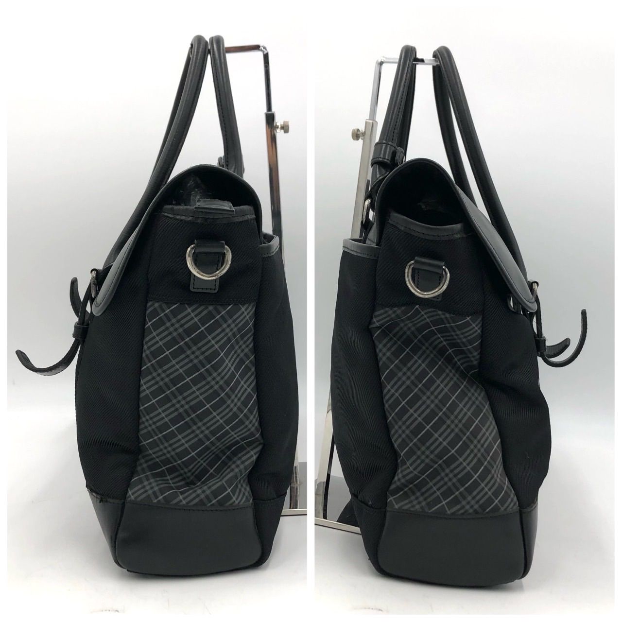 バーバリーブラックレーベル ビジネスバッグ トートバック 黒 レザー