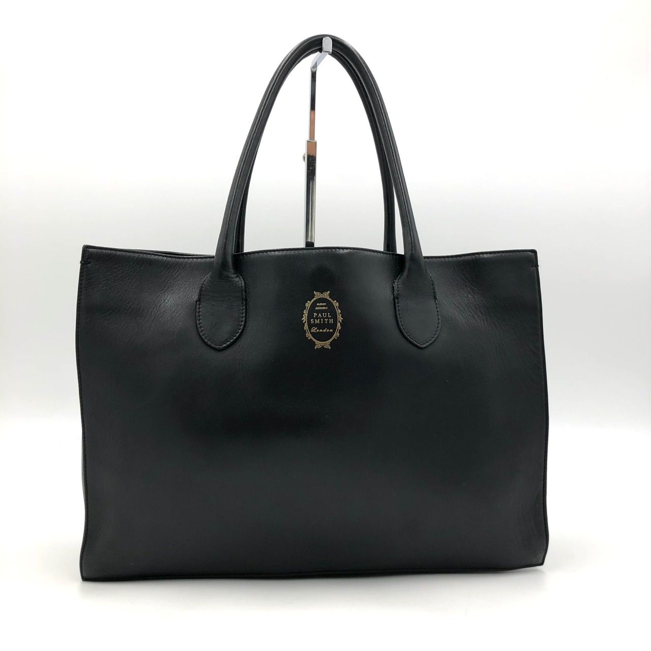 Paul Smith／レザートートバッグ ブラック 美品】Paul Smith ポールスミス トートバッグ 黒 ブラック レザー 本革