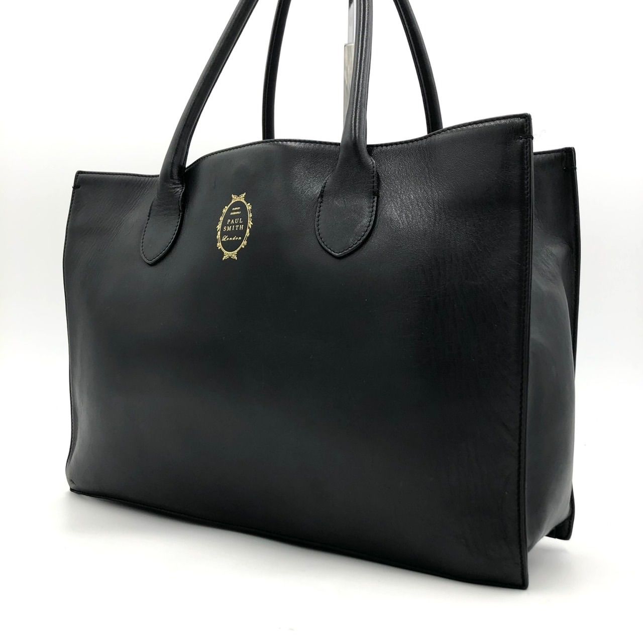 美品】Paul Smith ポールスミス トートバッグ 黒 ブラック レザー 本革