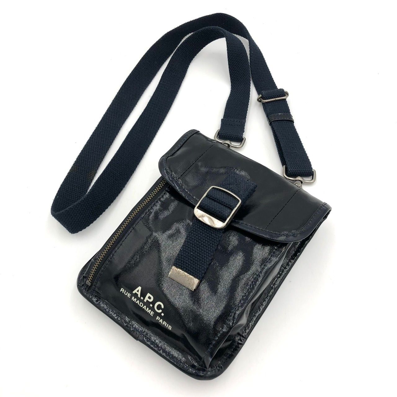 A.P.C. アーペーセー ショルダーバッグ 黒 パテント エナメル 