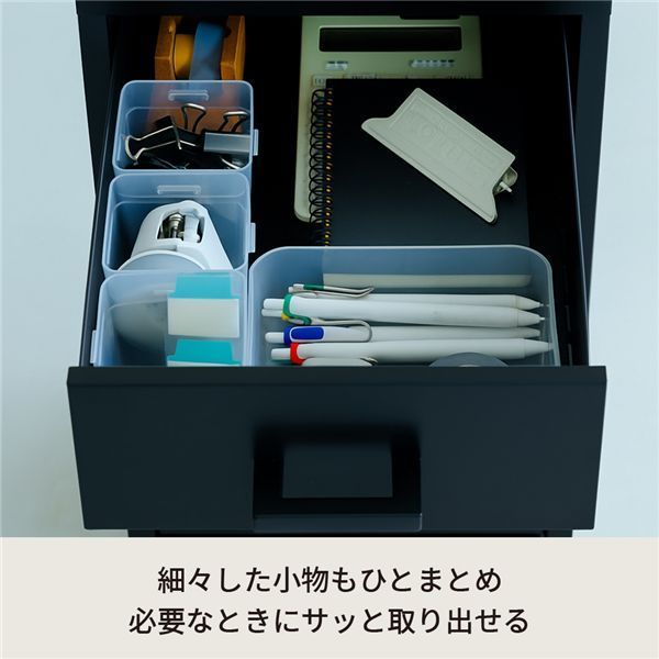 くらしのストレージワゴン3段(ブラック/黒) オフィス デスクワゴン
