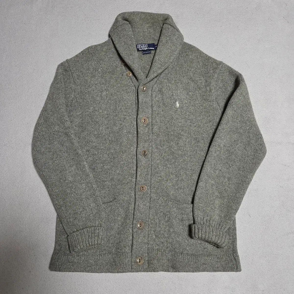 90 95 POLO RALPH LAUREN ポロラルフローレン ラムウール シープスキン ニット セーター カーディガン ジャケット M