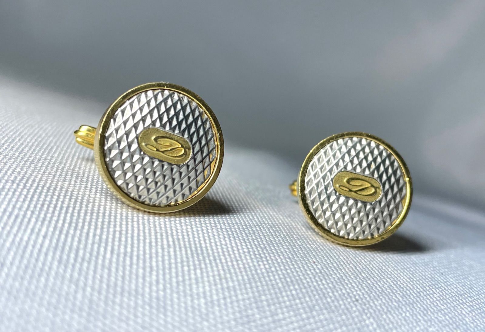 S.T.Dupont デュポン Dロゴ パターンデザイン ゴールド＆シルバー