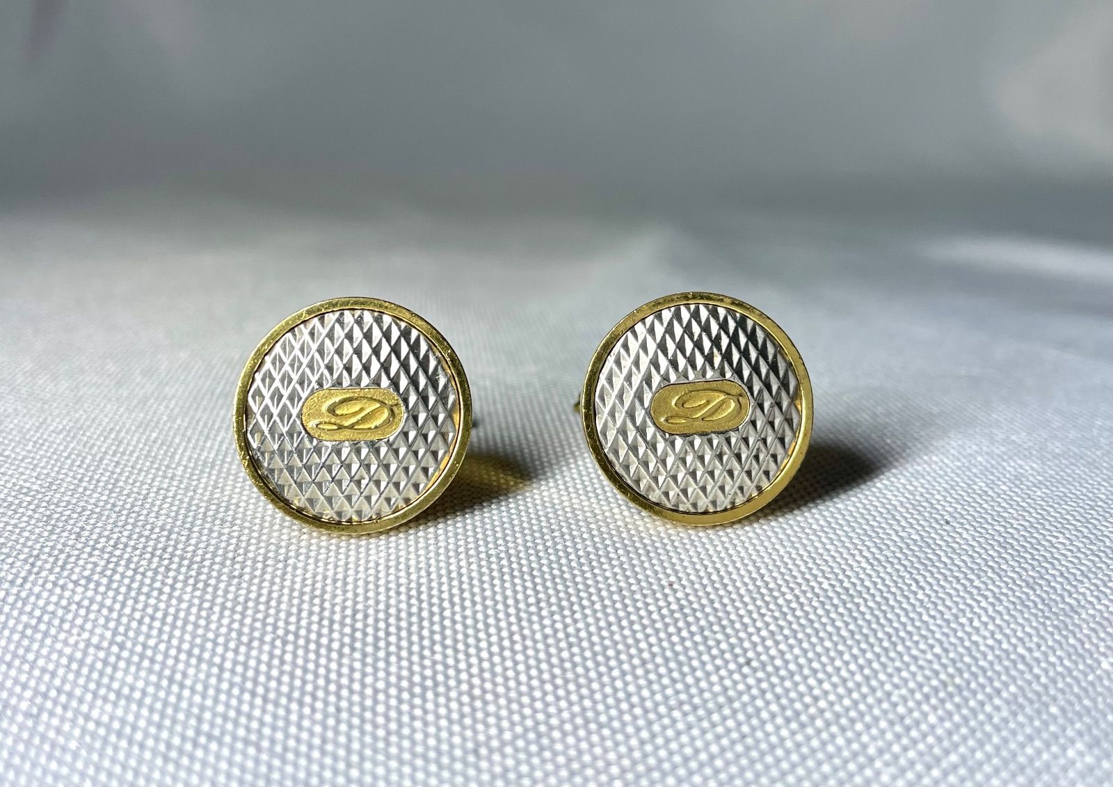 極美品デュポン Dロゴ カフス ゴールド シルバー セット