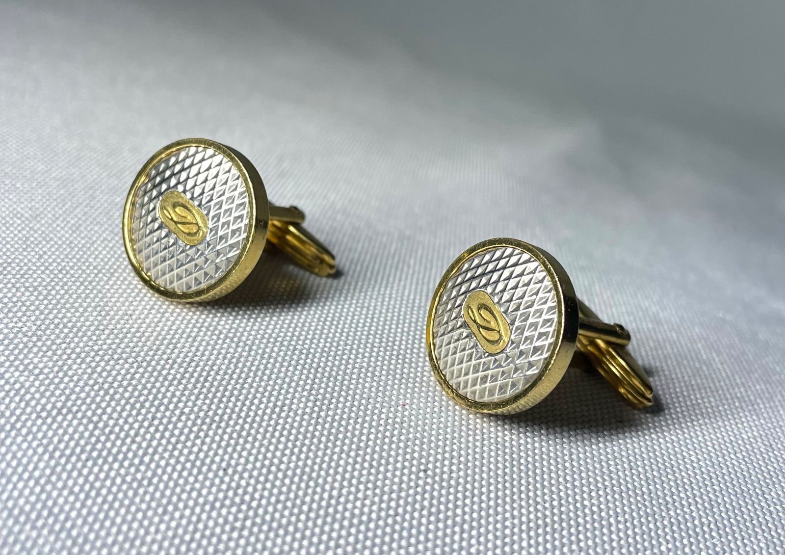 S.T.Dupont デュポン Dロゴ パターンデザイン ゴールド＆シルバー