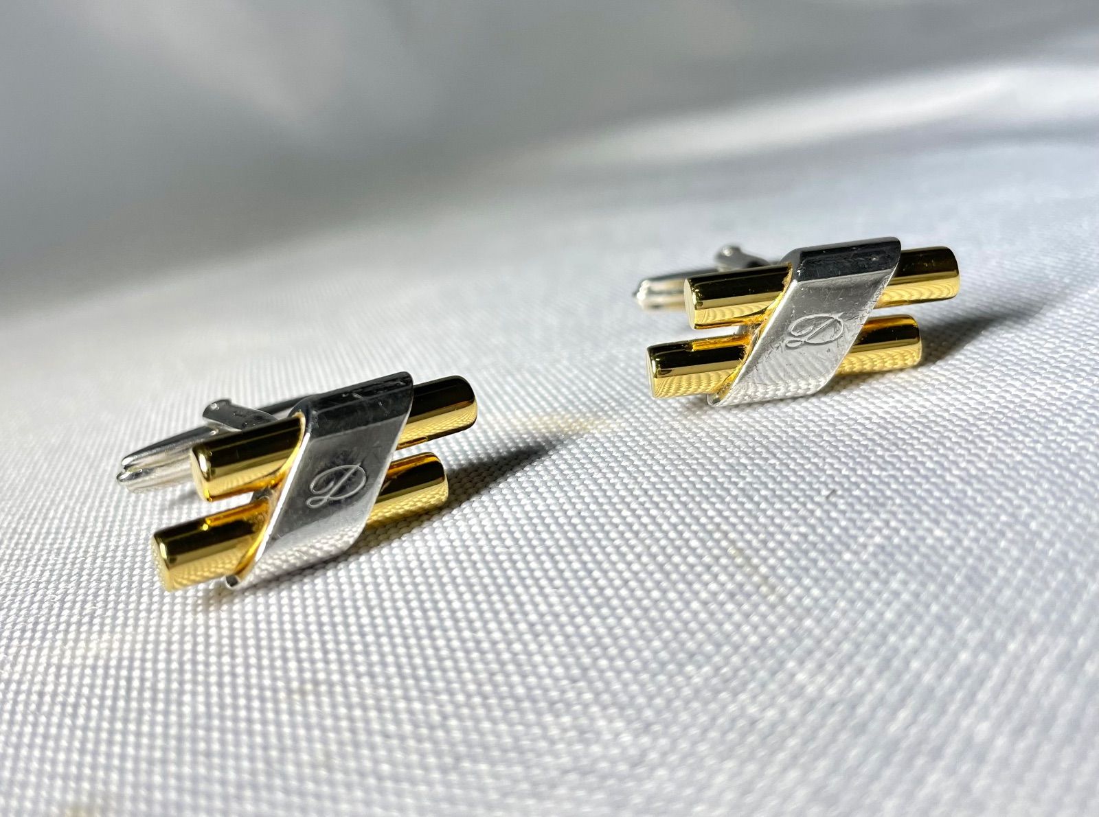 S.T.Dupont デュポン Dロゴ ゴールド＆シルバー ヴィンテージカフス