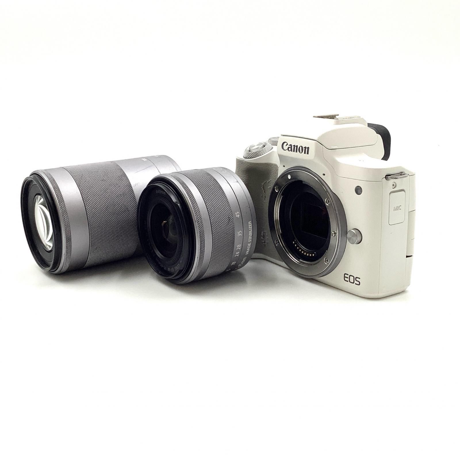 Canon デジタル一眼 EOS Kiss M 2 ダブルズームキット ホワイト