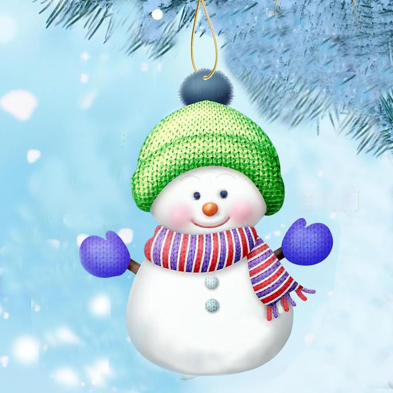 MANY クリスマスオーナメント 新商品】【クリスマス特集】7個 クリスマスオーナメント 2D 雪だるま