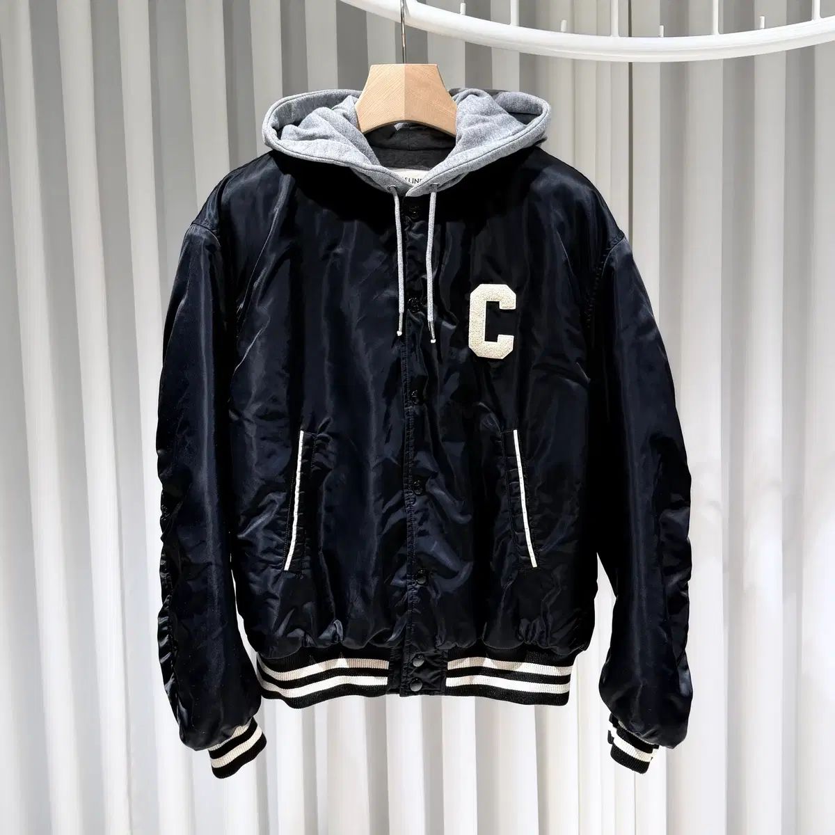 48 / Celine セリーヌ ナイロン オーバーサイズ フーディー Teddy