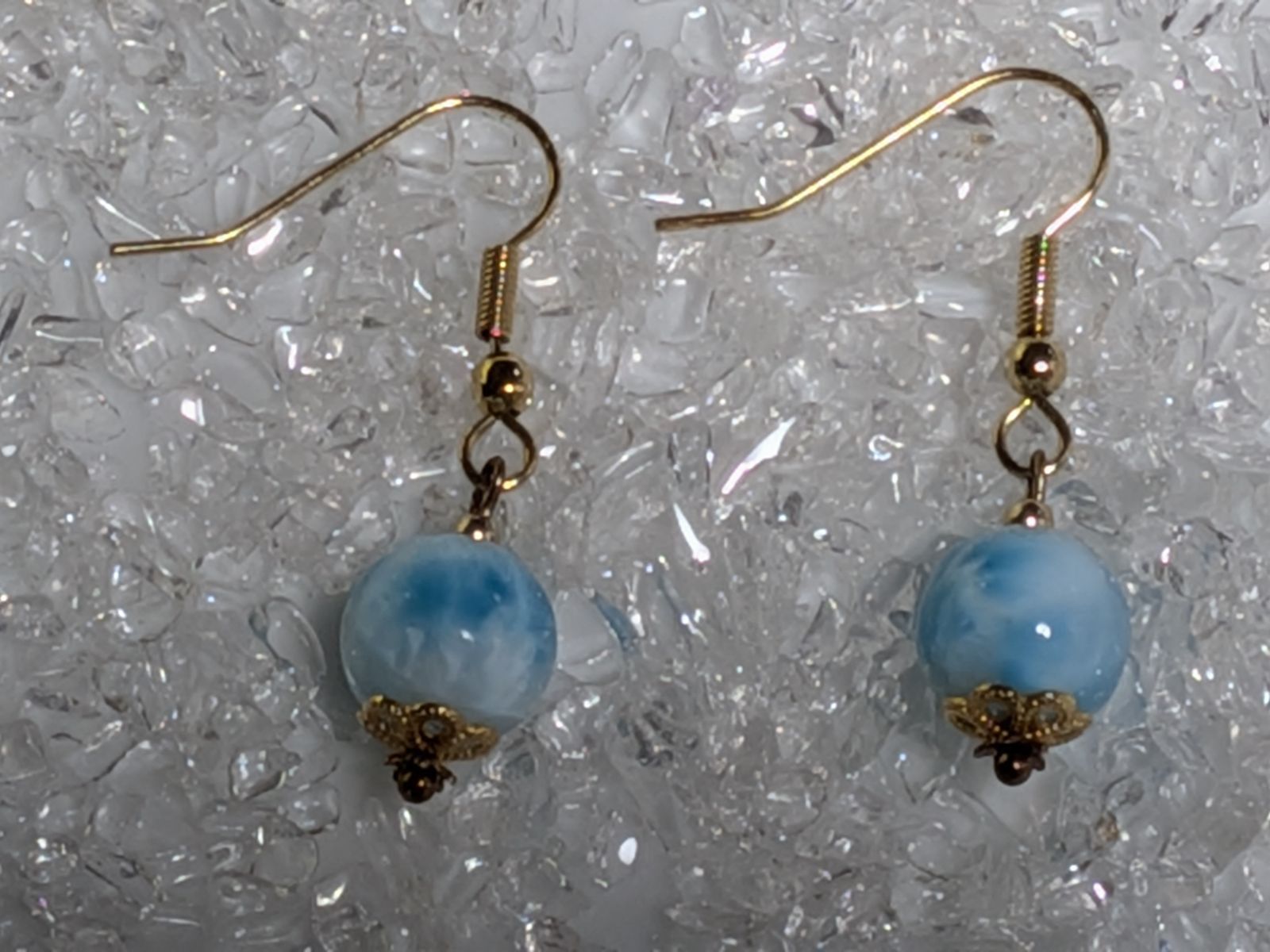 パワーストーン ピアス ラリマー 天然石 No.108