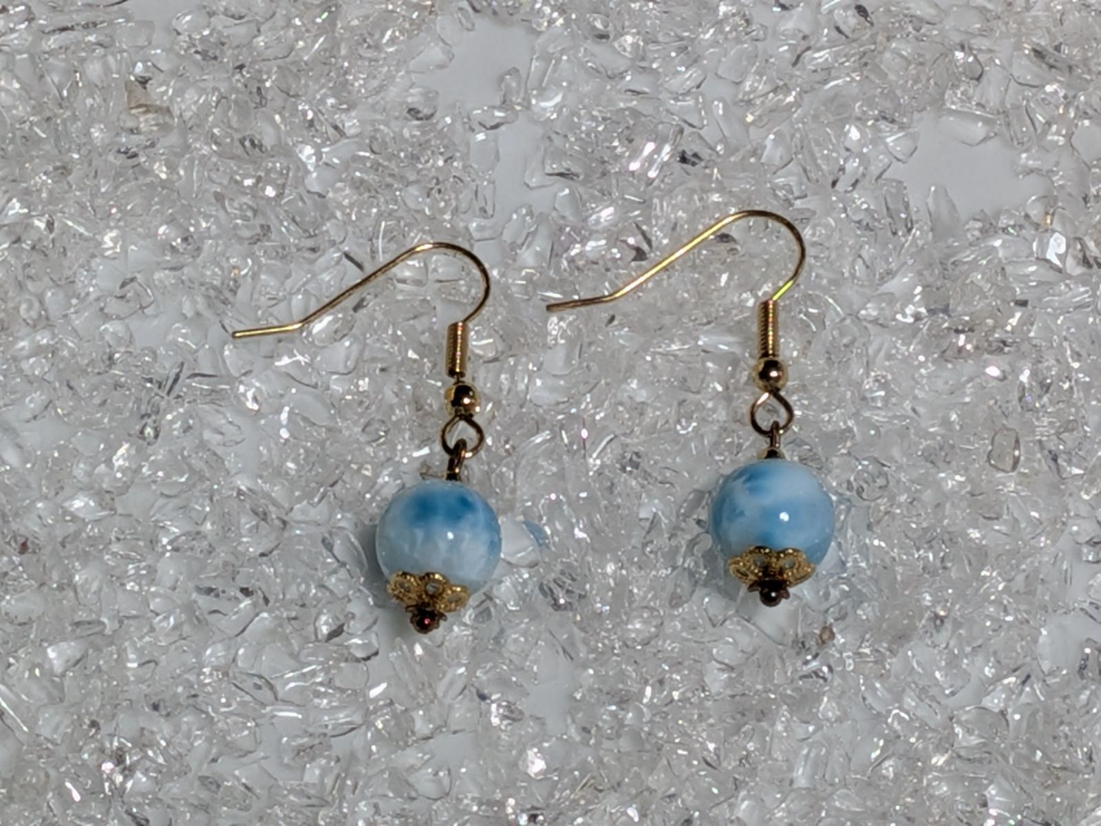 パワーストーン ピアス ラリマー 天然石 No 108