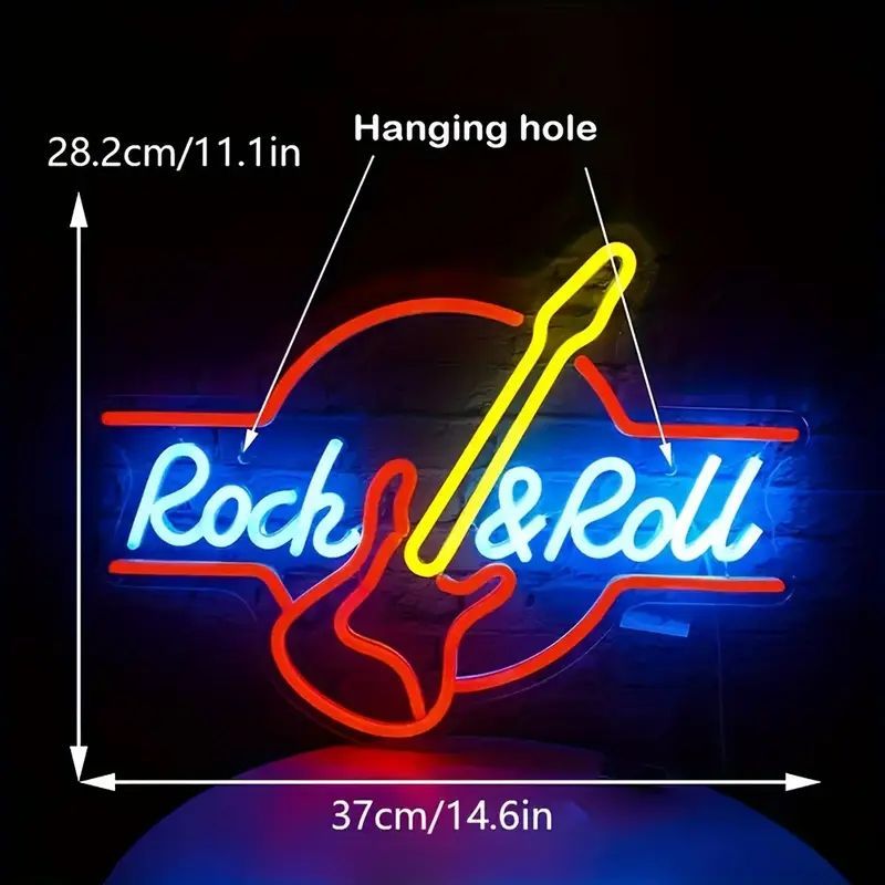 光る看板・ネオン祭り 最安値【ロックンロール37cm】 LEDネオンサイン