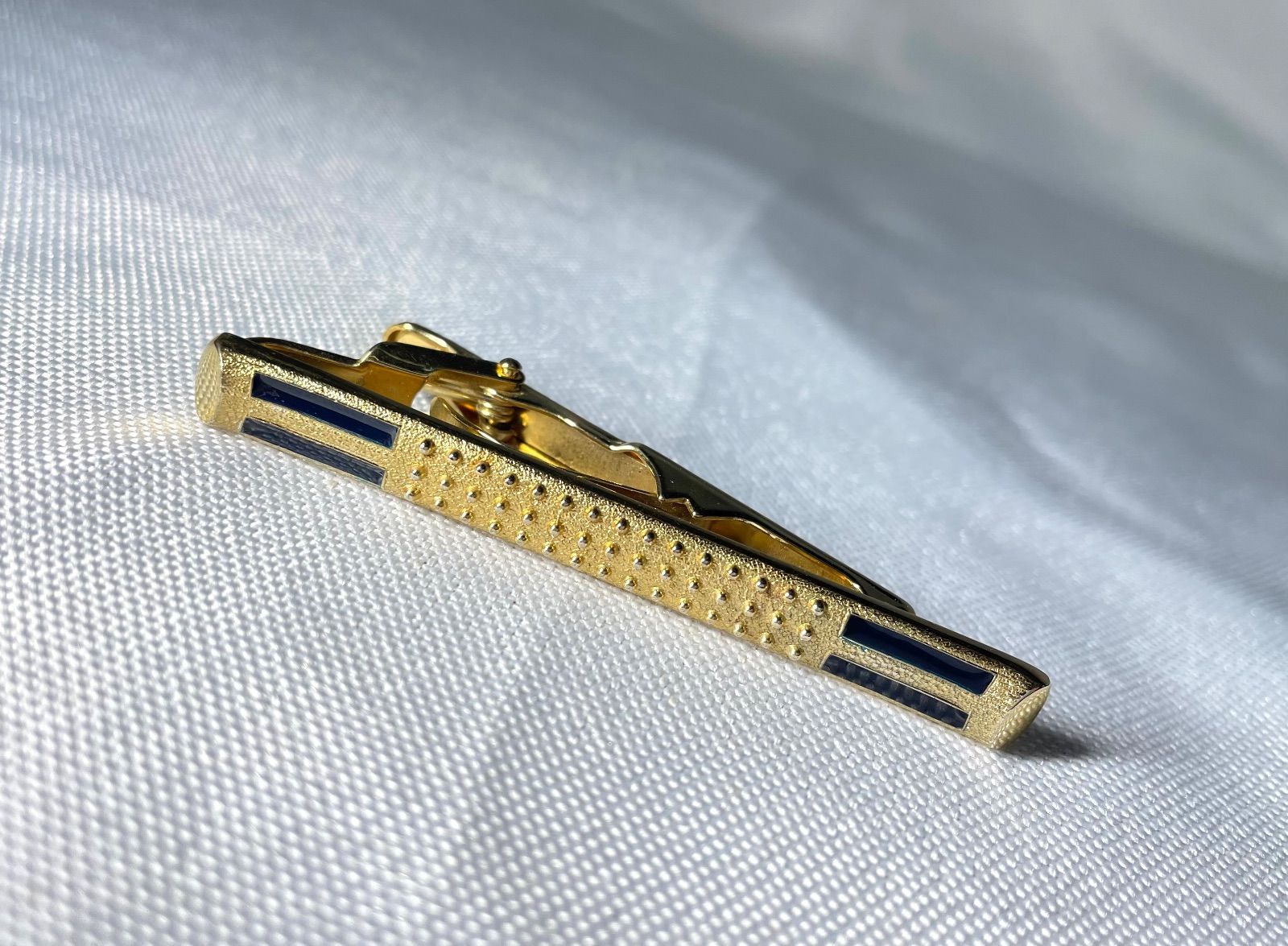 美品 希少 Dior ディオール スタッズデザイン 艶消しゴールド＆ブラック ヴィンテージネクタイピン タイピン タイバー メンズ