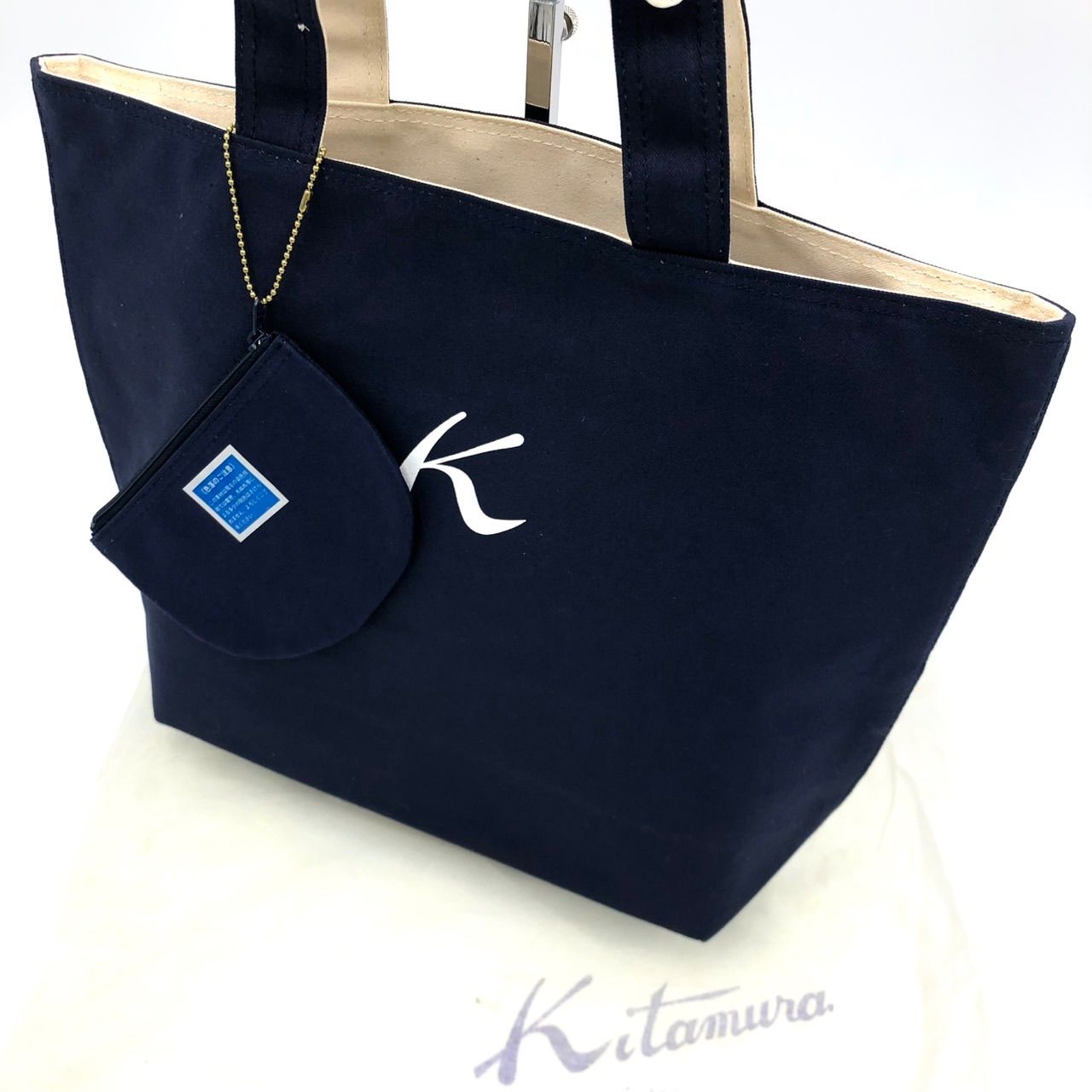 Kitamura キタムラ キャンバス トートバッグ Kロゴ リバーシブル 