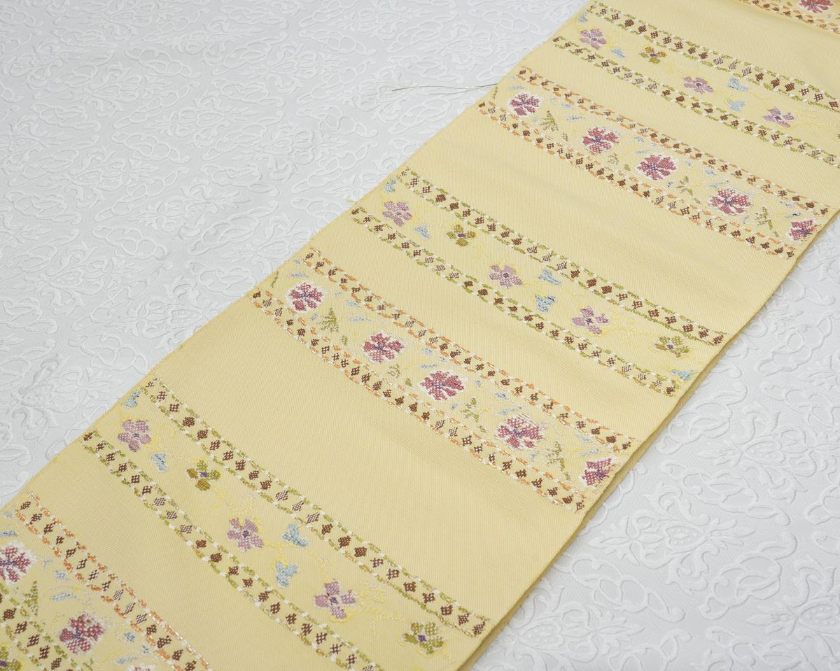 新品未仕立 西陣織 八寸名古屋帯 帯屋捨松【ペルシャモール段文