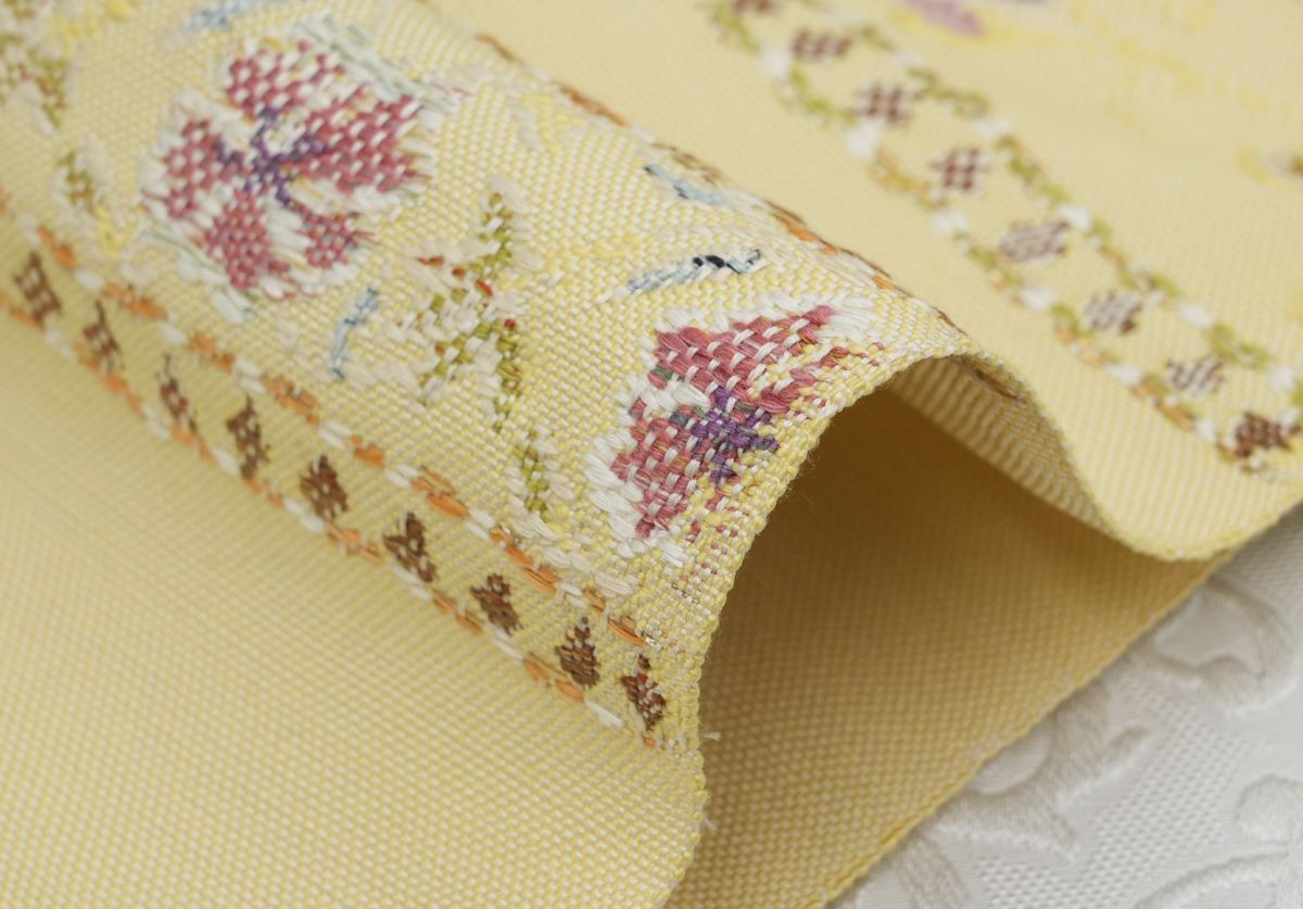 帯屋捨松 手織 西陣織 八寸名古屋帯 新品未使用品 正絹 松葉仕立て パープル系 新品未仕立 西陣織 八寸名古屋帯 帯屋捨松【ペルシャモール段文