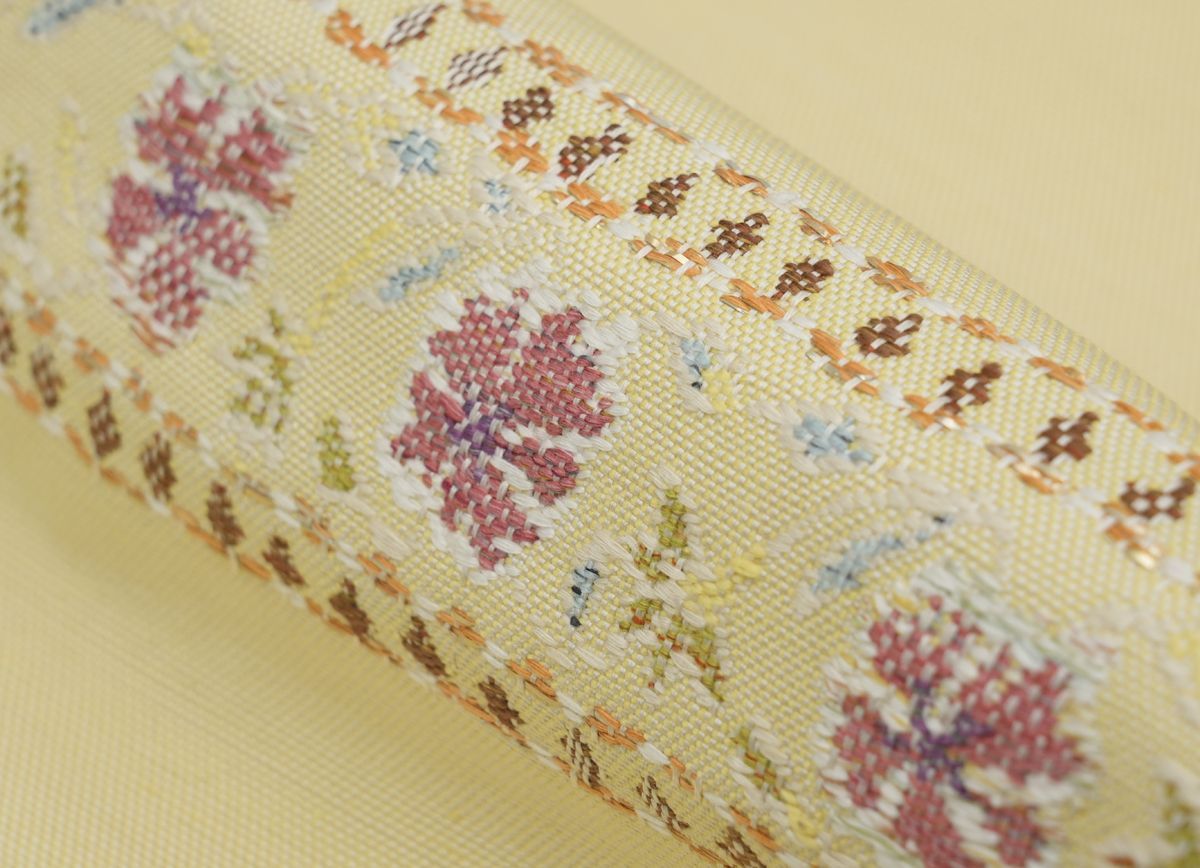 新品未仕立 西陣織 八寸名古屋帯 帯屋捨松【ペルシャモール段文