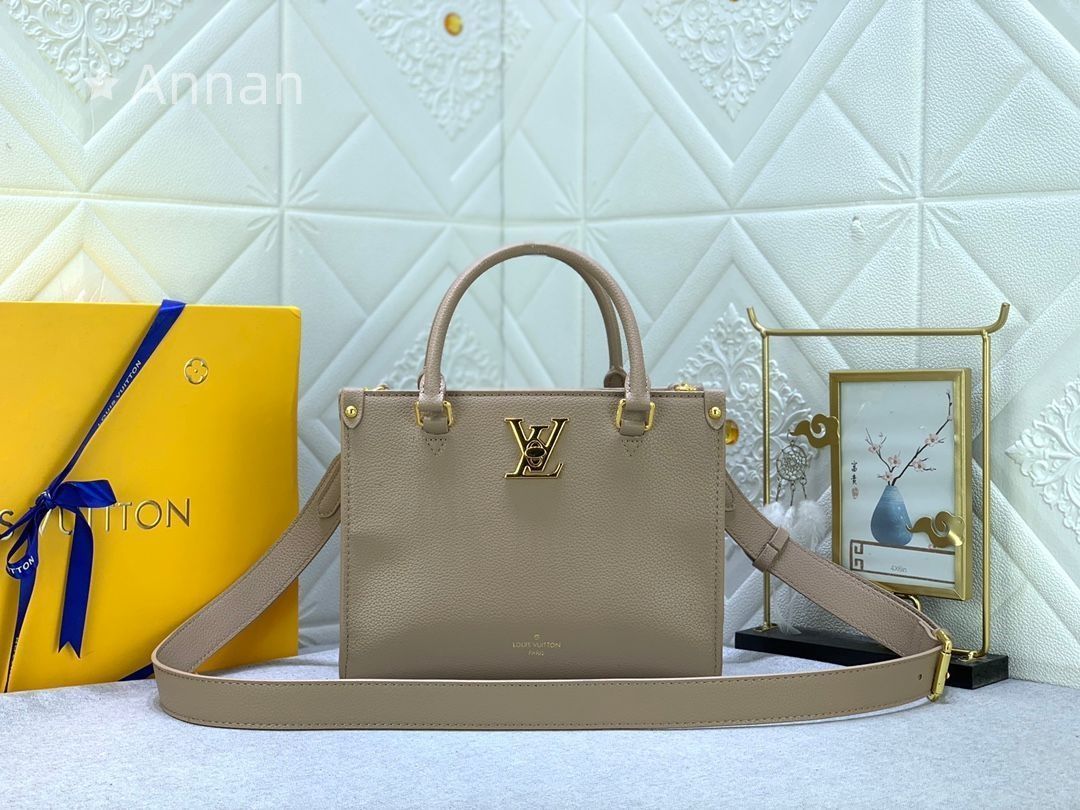 超 LOUIS VUITTON ルイヴィトン ハンドバッグ 2 WAYバッグ ロック＆ゴー グレインカーフレザー