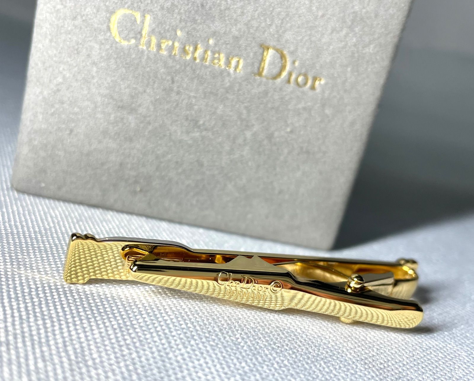 美品 Dior ディオール CDロゴ ストライプライン ゴールド＆シルバー