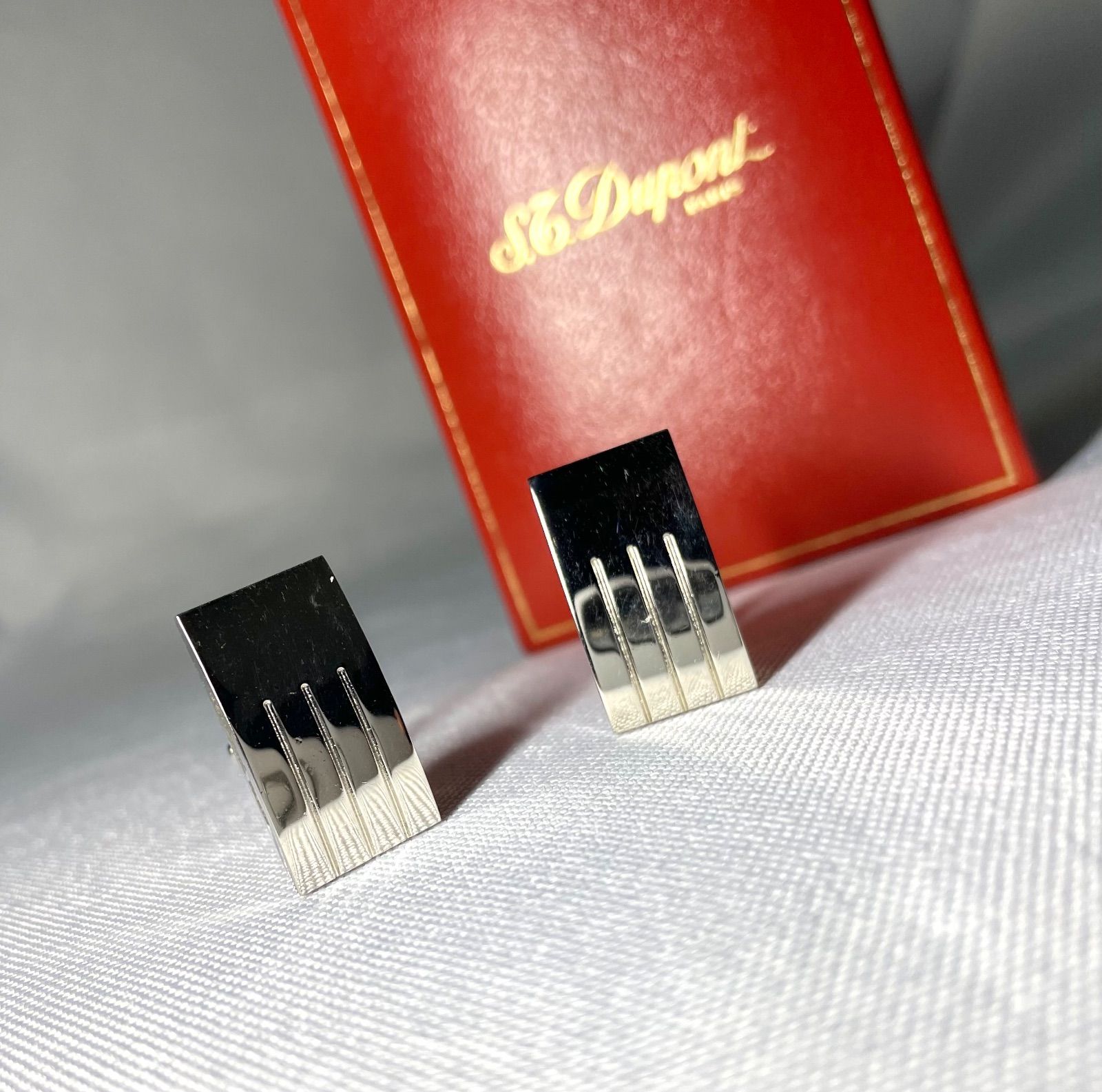 S.T.Dupont デュポン ストライプライン スクエアカフス カフリンクス