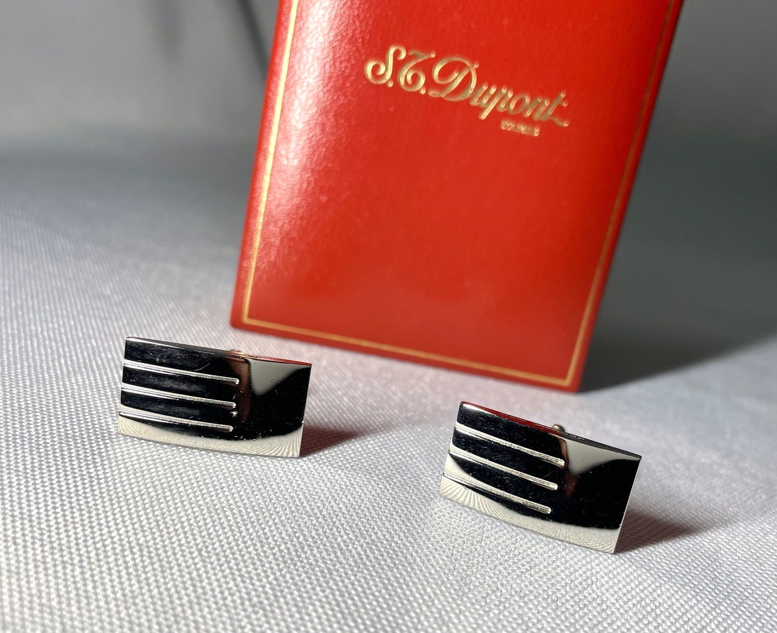 S.T.Dupont デュポン ストライプライン スクエアカフス カフリンクス