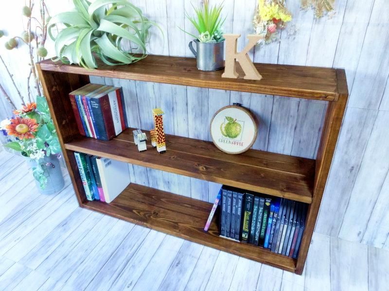 ハンドメイド　特大2段ラック (ナチュラル) ハンドメイド特大2段ラック (ダークチーク色) - メルカリ