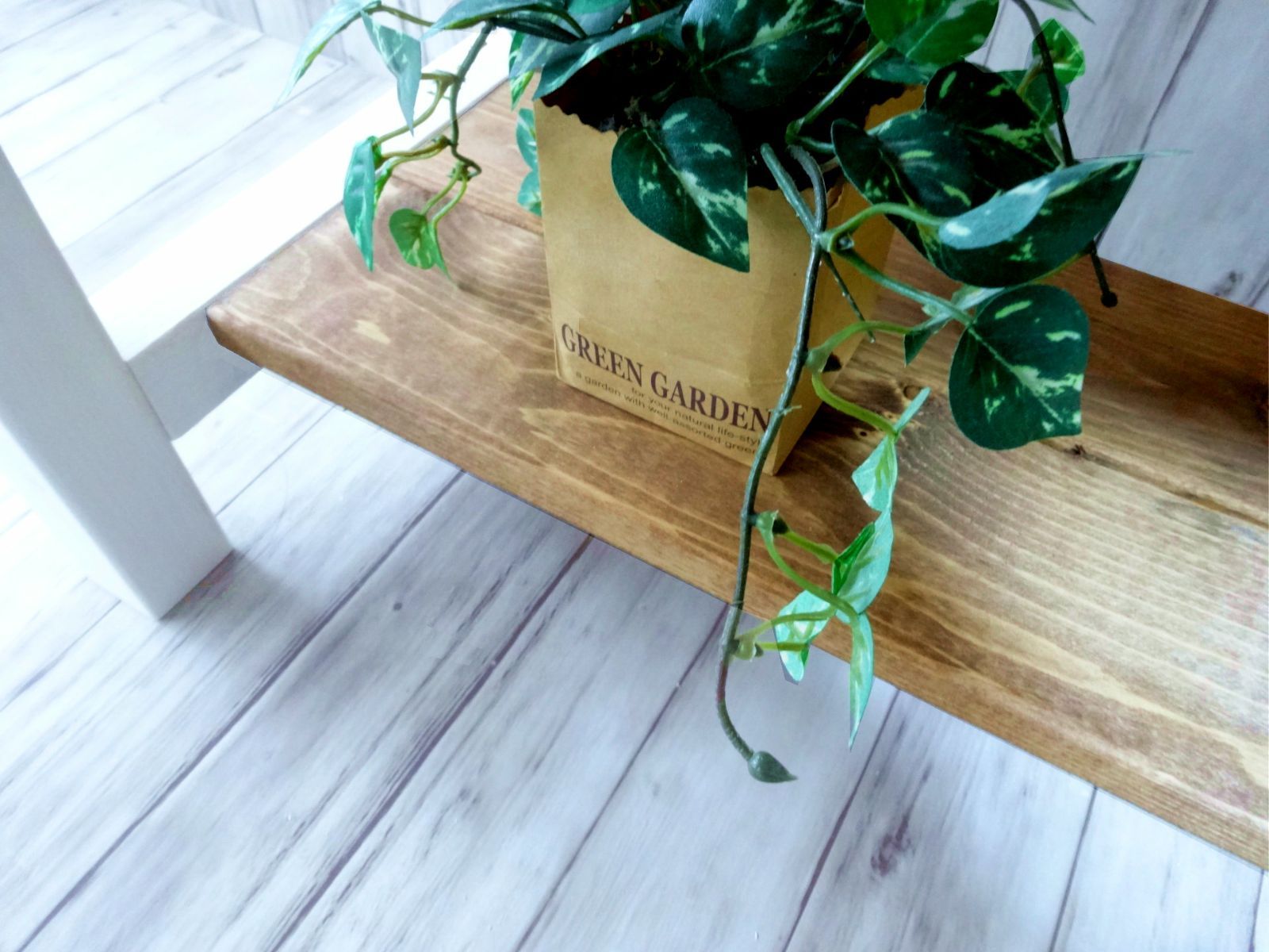 ウッドツートンテーブル チーク×ホワイト