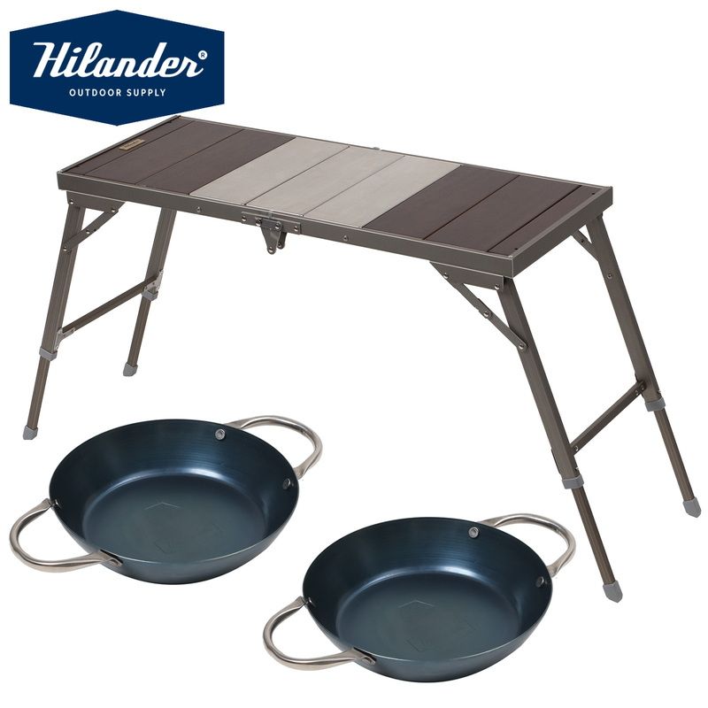 Hilander ハイランダー なセット LIT TABLE リットテーブル 六花スタッキングパン アッシュゴールド