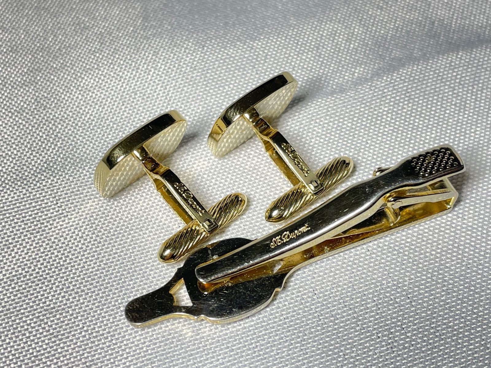 S.T.Dupont デュポン Dロゴ＆パターンデザイン カフス ネクタイ