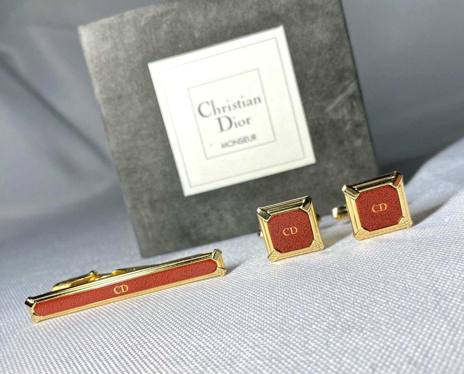 Dior ディオール CDロゴ ヴィンテージ スクエアカフス ネクタイピン