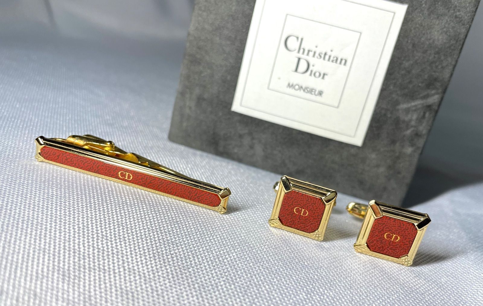 Dior ディオール CDロゴ ヴィンテージ スクエアカフス ネクタイピン