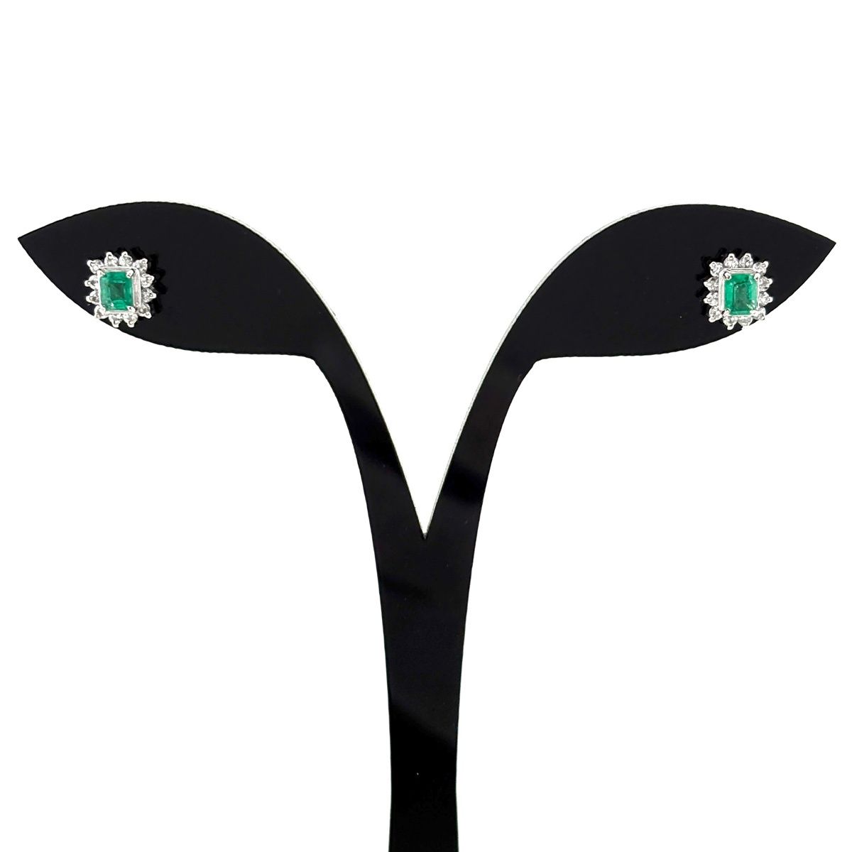 エメラルド デザインピアス プラチナ メレダイヤ ピアス Pt 900 ダイヤモンド レディース